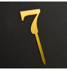 Топпер "Цифра 7" золото 3,5*5 см