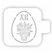 Трафарет кондитерский "Яйцо ХВ цветы" 9 см