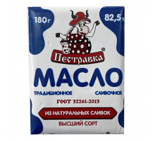 Масло сливочное традиционное 82,5% "Пестравка" 180г.