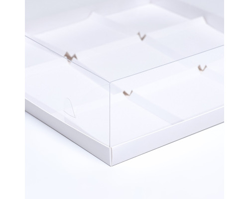 Коробка для муссовых пироженных 9 штук 30x30x8, Белый