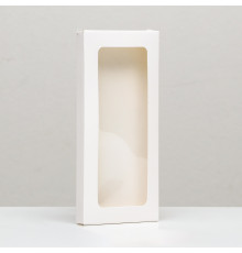 Коробка под плитку шоколада, белая с окном, 17,1 х 8 х 1,4 см
