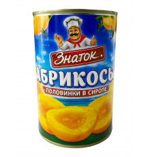 Абрикос половинки в сиропе 0,41 мл ТМ "Знаток"