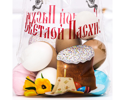 Пакет подарочный "Куличи 1", 20 х 35 см, 25 мкм